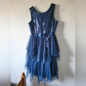 Girl dress navy blue never worn,no tags,size 12.